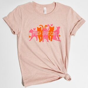 Cat Lady Small Pink Cat Shirt “Must Love Cats” NEVER WORN